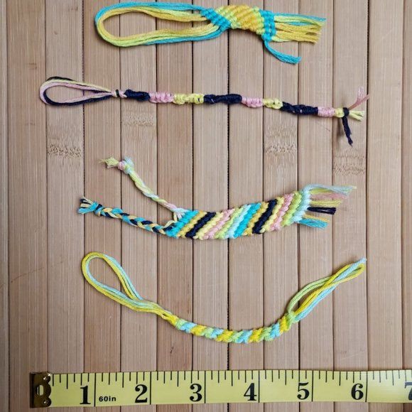 2-Piece Set Handmade Embroidery Floss Charms Keychain Ornaments. - Picture 2 of 2